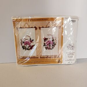 Vintage New 1983 Peonies and Pear Blossoms 1923 Creative Circle Needlepoint Kit